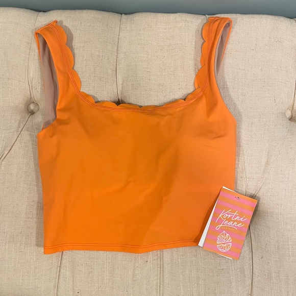 Kortni Jeane Other - Kortni Jeane! Sweet tangerine scalloped top NWT!